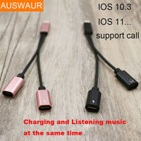 Earphone Audio Charging Adapter Splitter Cable For IOS Music /Phone Call/Charging Audio Cable