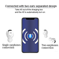 Oreillettes Bluetooth 4.2 Mini Ecouteurs sans Fil Deux Casques Intra-Auriculaires Wireless avec Boîte de Charge Tactile Magnétique Micro Intégré