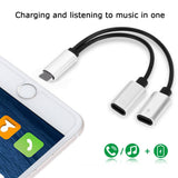 3 in 1  adaptateur pour iPhone 7 8 Plus X 10 iOS 11 10.3 Charging Audio Cable Adapter USB Cable Connector Converter