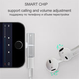 For iphone 7 Audio Adapter Splitter Double Jack Headphone Earphone Charging/Audio/Calling Adapter For iphone X 8 8 plus