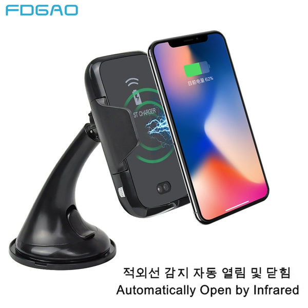 Universel Fast Wireless Car Charger 10W Automatic Infrared Induction Air Vent Car Phone Holder for iPhone X 8 Xr XS Samsung S9 S8