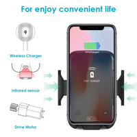 Universel Fast Wireless Car Charger 10W Automatic Infrared Induction Air Vent Car Phone Holder for iPhone X 8 Xr XS Samsung S9 S8