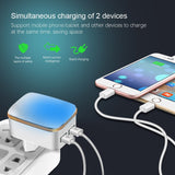 Inductive LED Light Luminous mobile phone Charger for Samsung Iphone Huawei Xiaomi switch touch Dual USB Charger 5V 2.1A Adapter