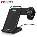 Portefeuille 2W 7.5W Qi Universal Wireless Fast Charger Holder Stand for Apple Watch 2 3 iPhone Samsung Induction Charging5W 10W