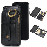 Case Wallet Flip Card Stand Detachable Dual Use Cover for Iphone X 8 7 6 6S Plus 5 5S SE Samsung S8 S7 S6 Litchi Pattern