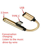 Adapter Type C to 3.5mm Jack Earphone Cable For Smartphone Android Fast Charge OTG Extension