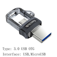 Sandisk 3.0 USB Flash Drive 8GB 16GB 32GB 64GB 128GB 256GB Dual OTG USB 3.0 Pen Drives Stick U Disk for Computer Phone PC