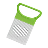 Tomate Oignon Légumes trancheuse Coupe Aid support Guide trancher Cutter Safe Fourchette