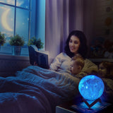 Lampe d'impression de lune étoilée avec support 3D avec 16 couleurs et commandes tactiles